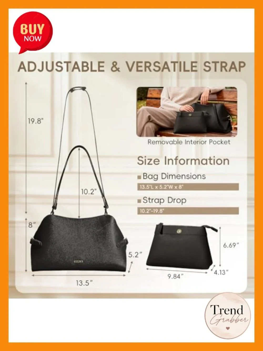 Genuine Leather Vintage Pebbled Hobo Bag Convertible Shoulder Crossbody